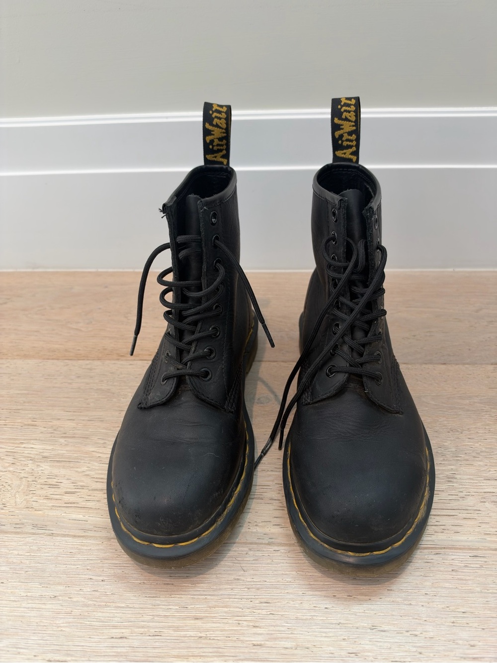 Dr. Martens 1460 Smooth Leather Lace Up Boots Smooth Leather Black Combat Boots